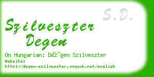 szilveszter degen business card